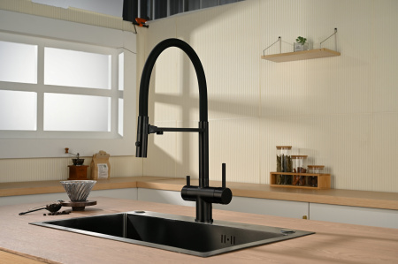 Смеситель для кухни Vincea VKF-120MB, черный