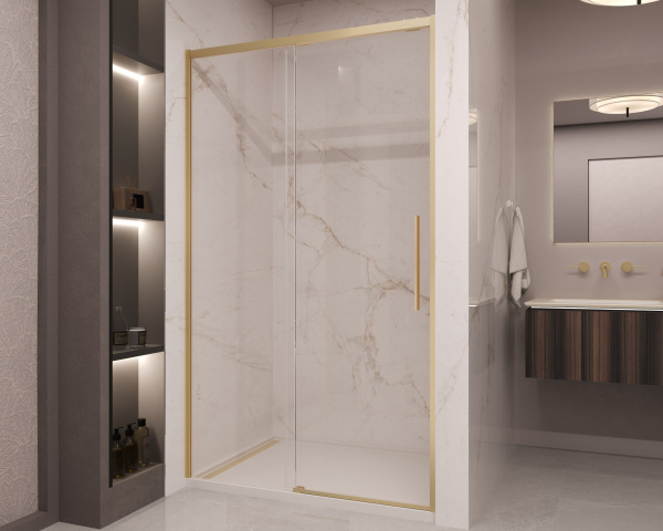 Душевая дверь Stella VDS-1ST110CLG, 1100, брашированное золото, стекло прозрачное Душевая дверь Stella VDS-1ST110CLG, 1100, брашированное золото, стекло прозрачное