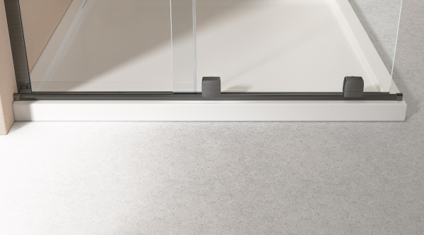 Душевая перегородка Волк-Ин (Walk-In) VSW-4WSL120CLGM-L, левая, 1200*2000, вороненая сталь, стекло прозрачное