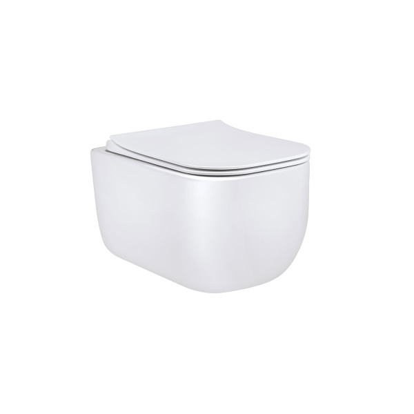 Унитаз подвесной Form VT1-35 безободковый, цвет белый, ультратонкое soft-close сиденье
