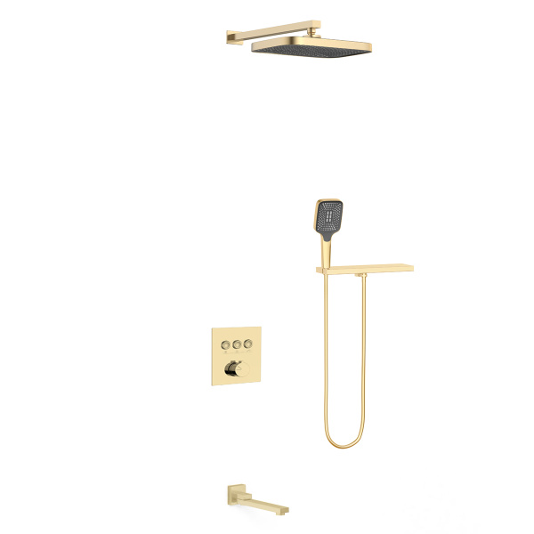 Душевой комплект VSFW-4311RBG встраиваемый, трехрежимный, брашированное золото